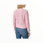 LILLA|P Patchwork Stitch Crewneck Sweater - Peony
