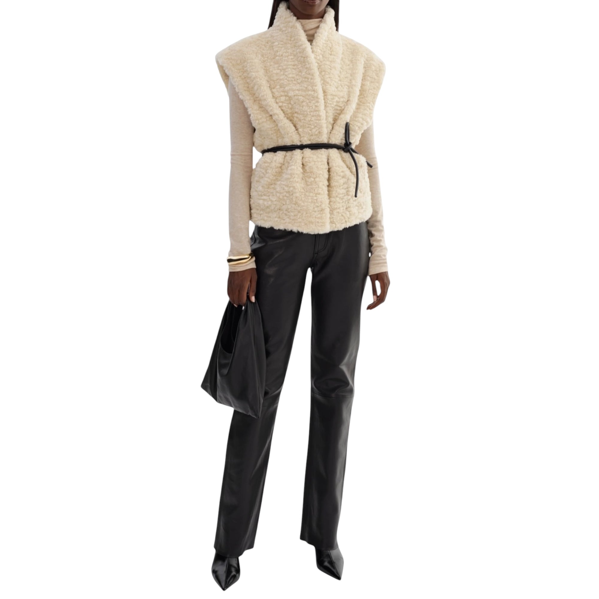 Lamarque Dua Reversible Sherpa Vest - Ecru