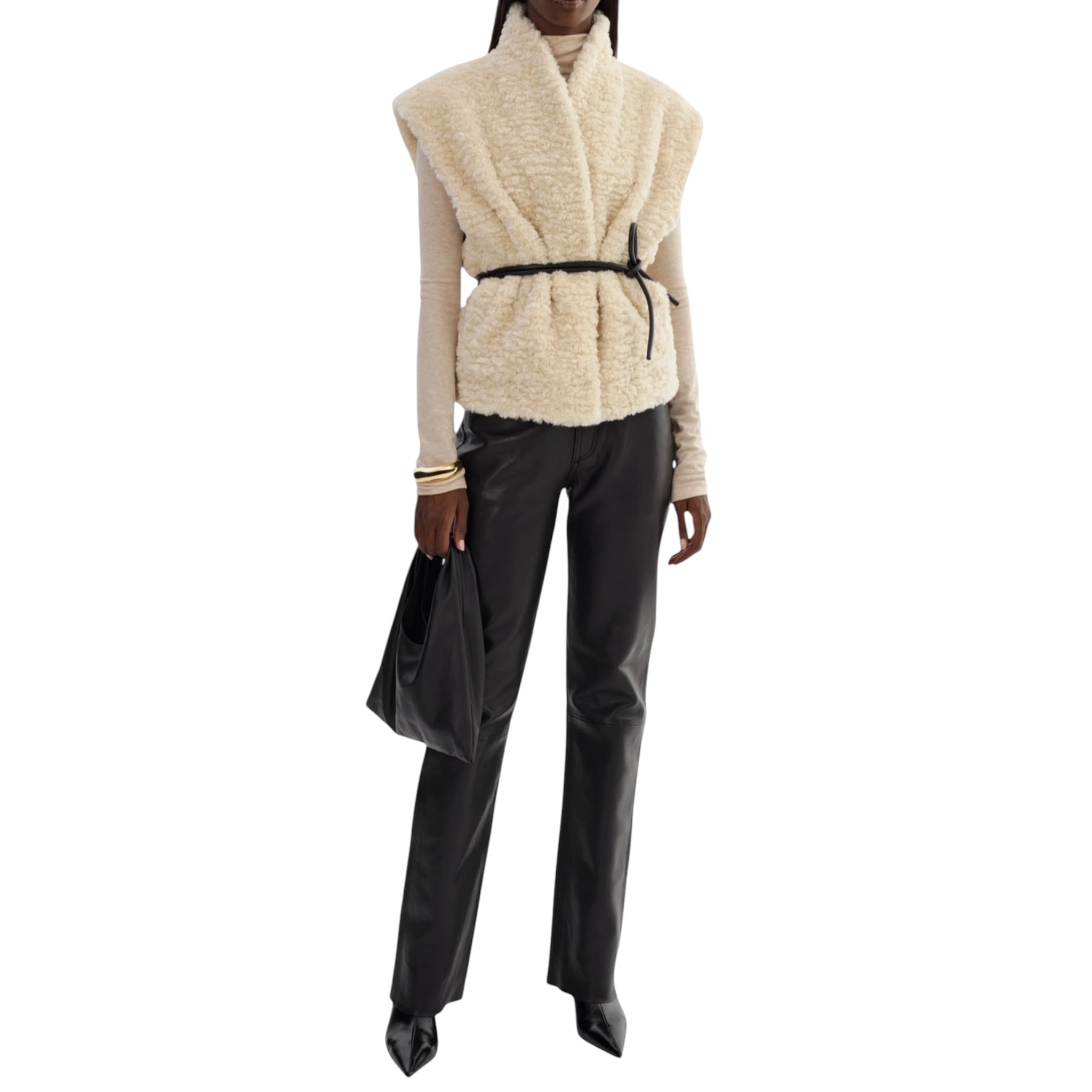 Lamarque Dua Reversible Sherpa Vest - Ecru