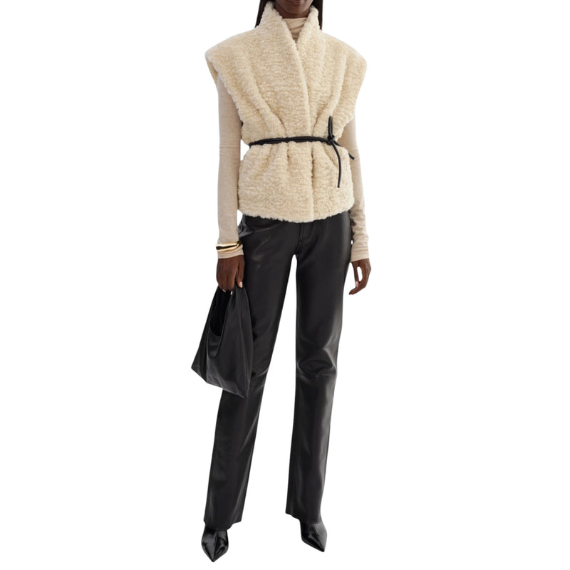 Lamarque Dua Reversible Sherpa Vest - Ecru
