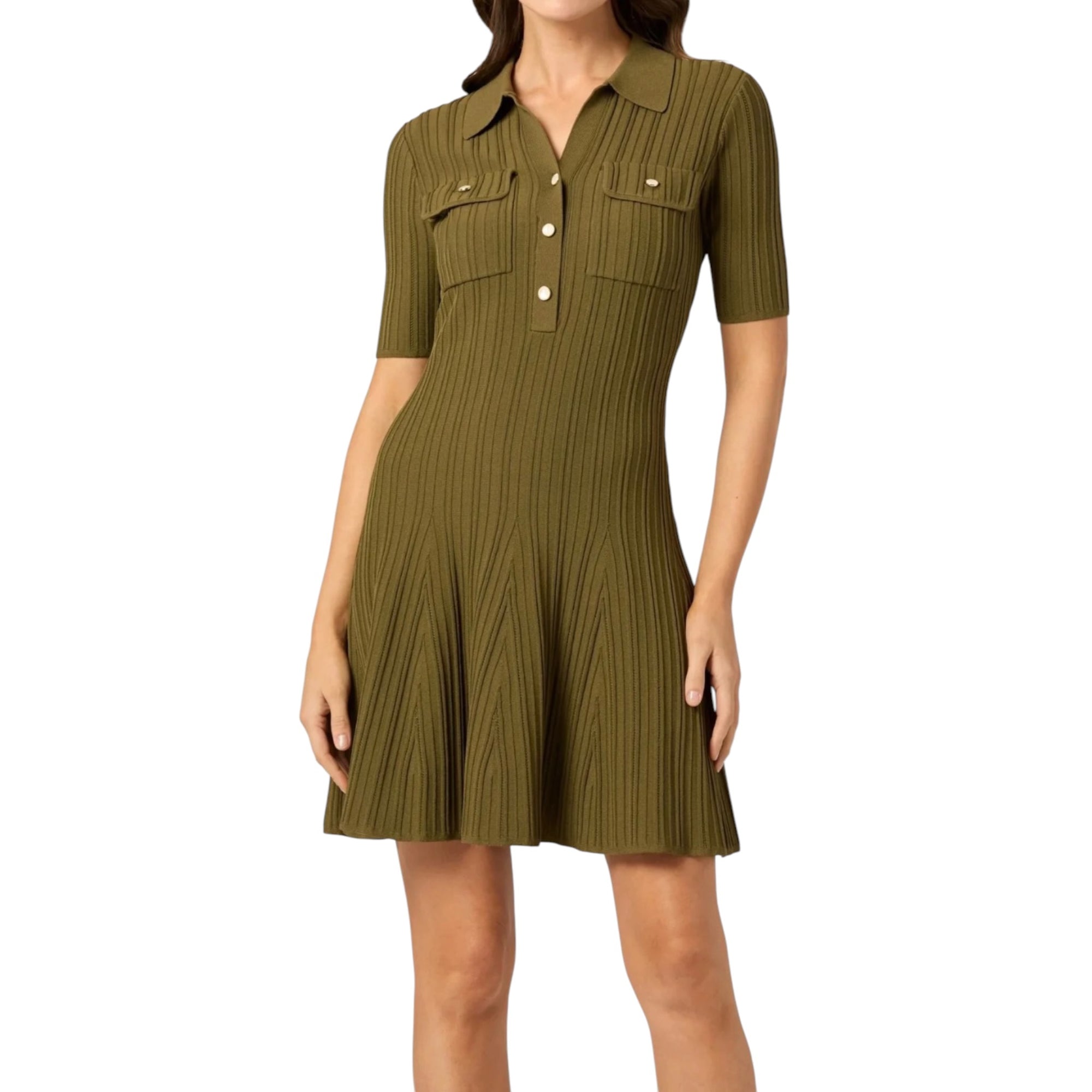 Shoshanna Antonia Knit Dress - Olive