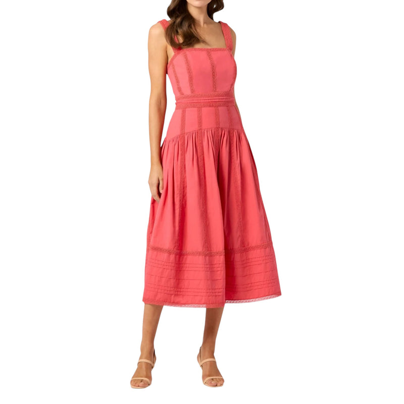 Shoshanna Rosette Dress - Persimmon
