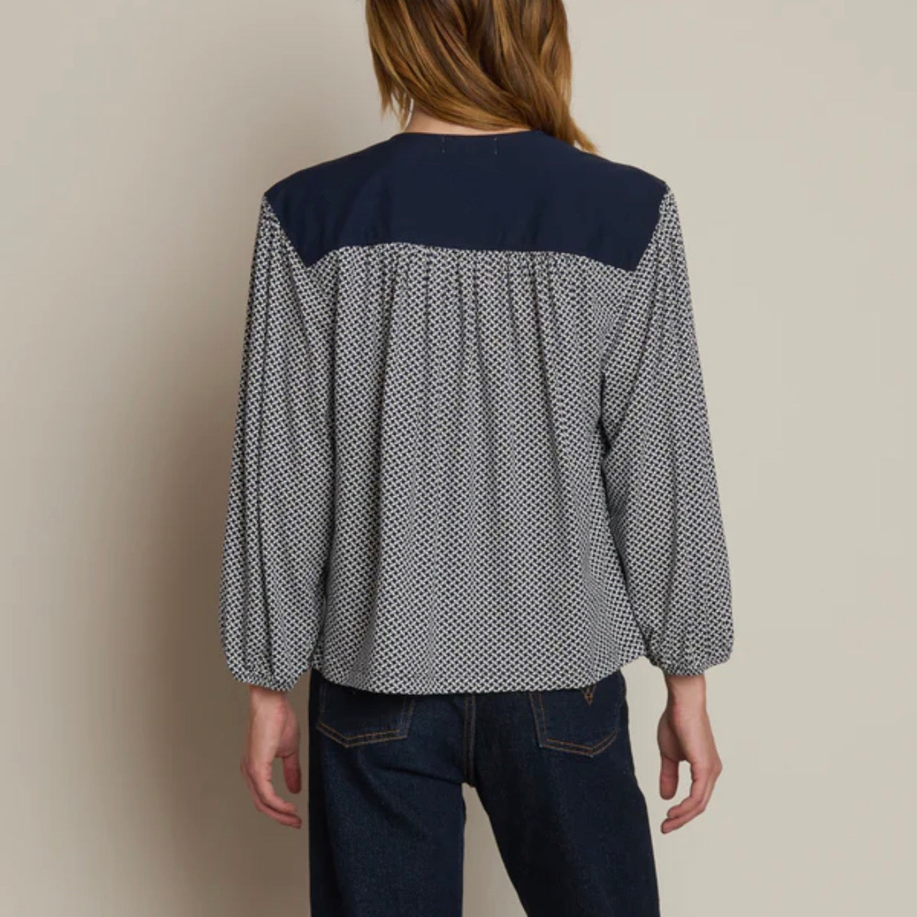 Nation Ltd Twyla Long Sleeve Top - Tossed Geo