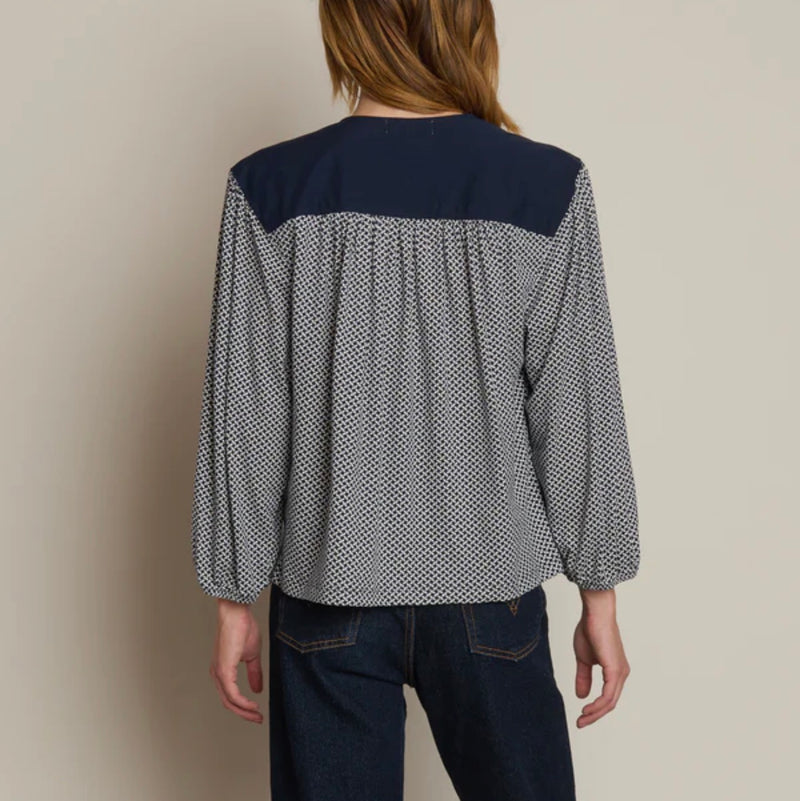 Nation Ltd Twyla Long Sleeve Top - Tossed Geo
