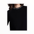 Minnie Rose Cotton Cashmere Raglan Crew Jewel Neck - Black