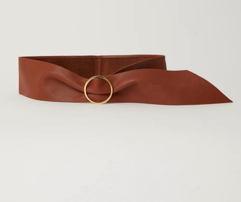 B-LOW THE BELT Trisha Leather Wrap Belt - Brandy Gold