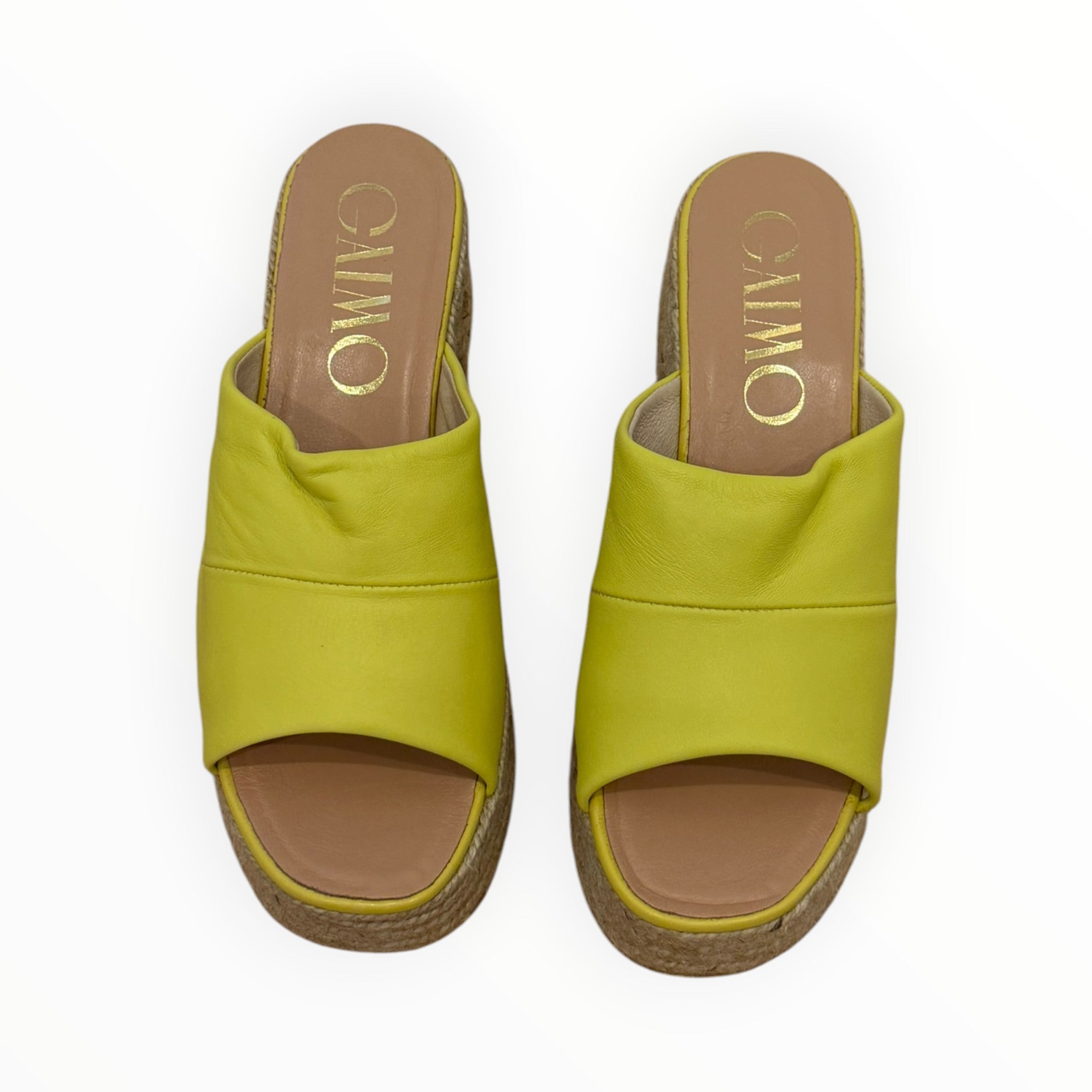 Gaimo Kala Jute Wide Heeled Leather Clogs - Taxi