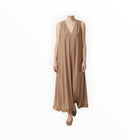 B-YU Abito Satin Maxi Dress - Nocciola