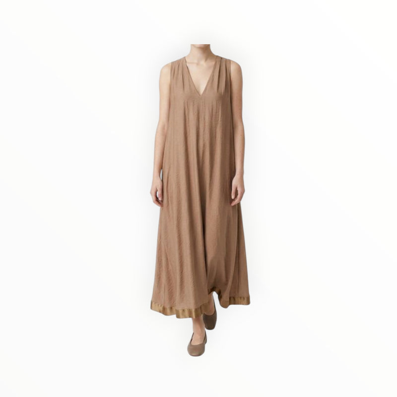 B-YU Abito Satin Maxi Dress - Nocciola