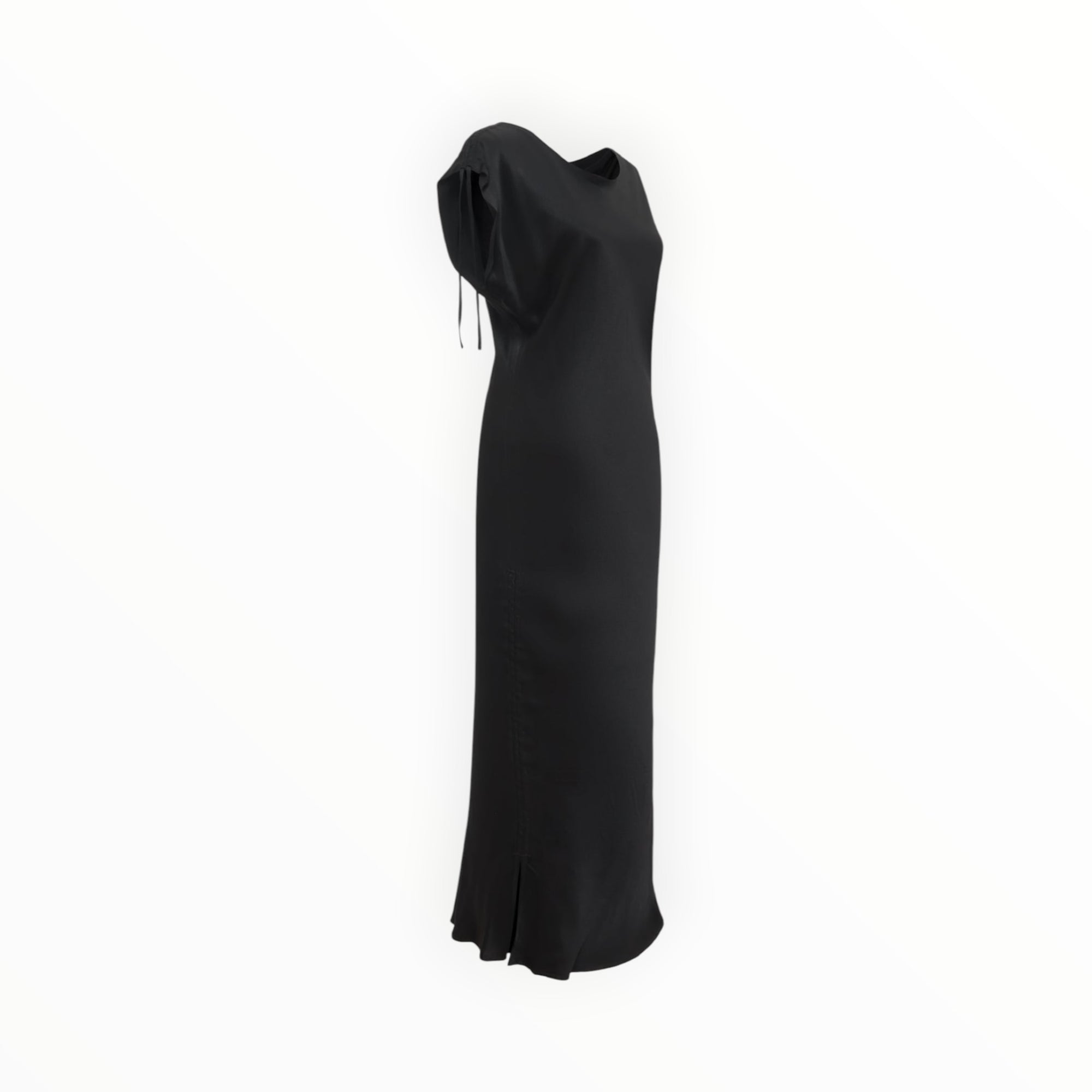 Gold Hawk Silvia Ruched Silk Dress - Black