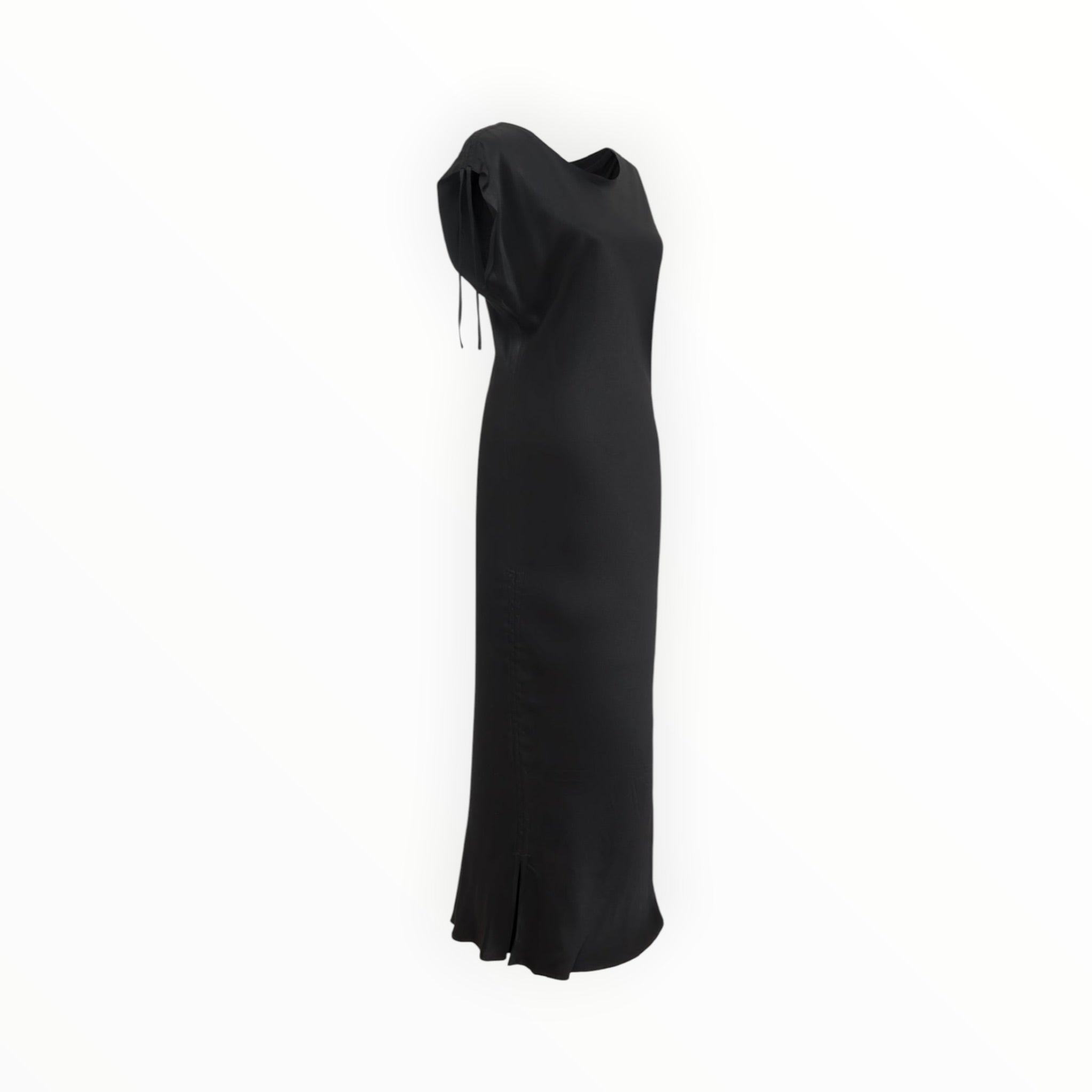 Gold Hawk Silvia Ruched Silk Dress - Black