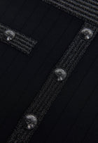 L'Agence Anissa Dress - Black Gunmetal Lurex