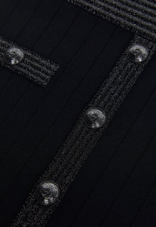 L'Agence Anissa Dress - Black Gunmetal Lurex