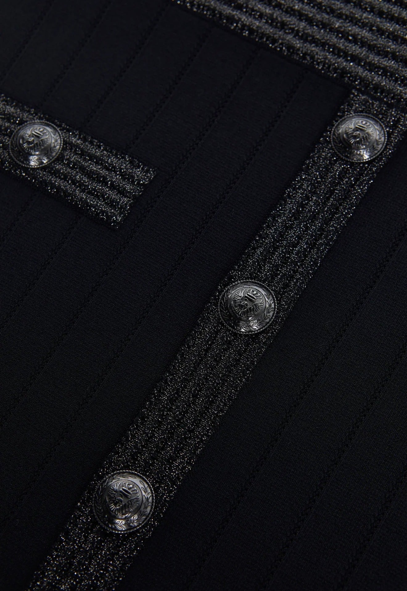 L'Agence Anissa Dress - Black Gunmetal Lurex