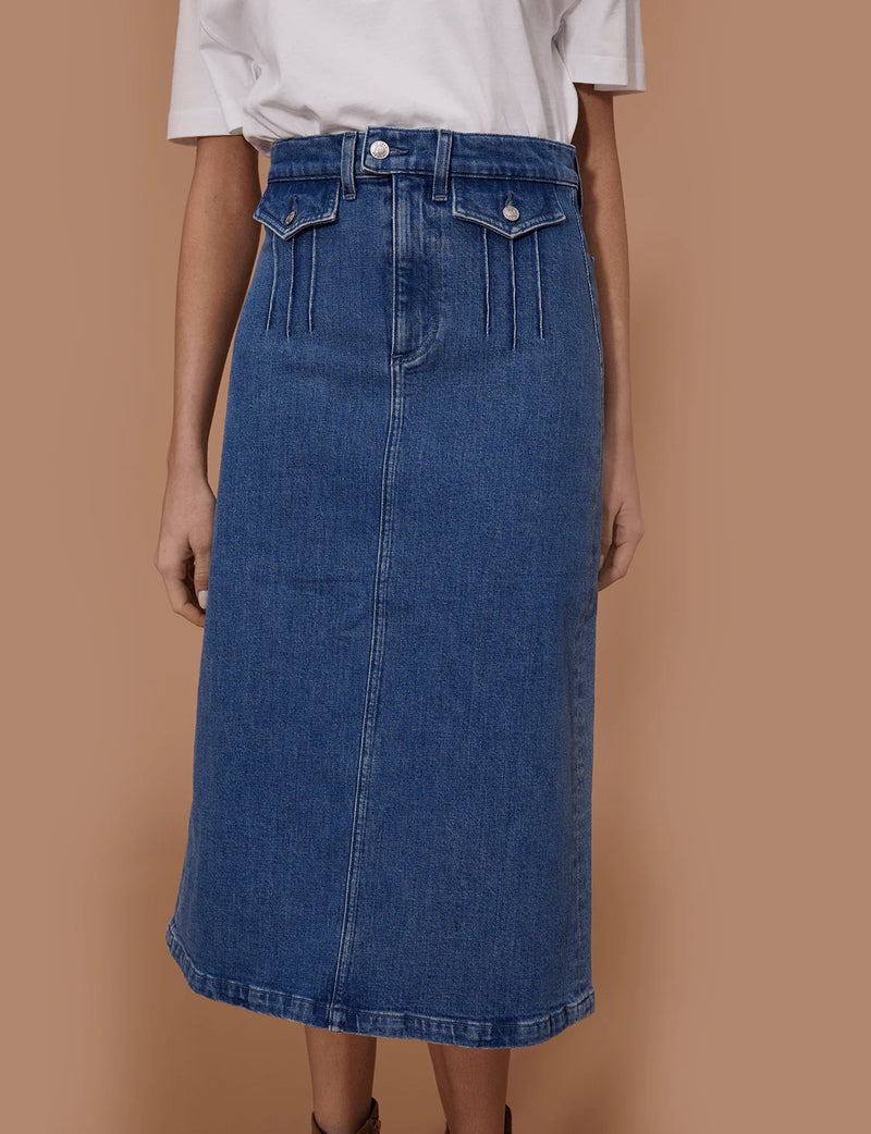 LE JEAN Stardust Denim Skirt - Marina