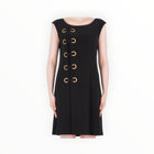 Joseph Ribkoff Woven Grommet Shift Dress - Black