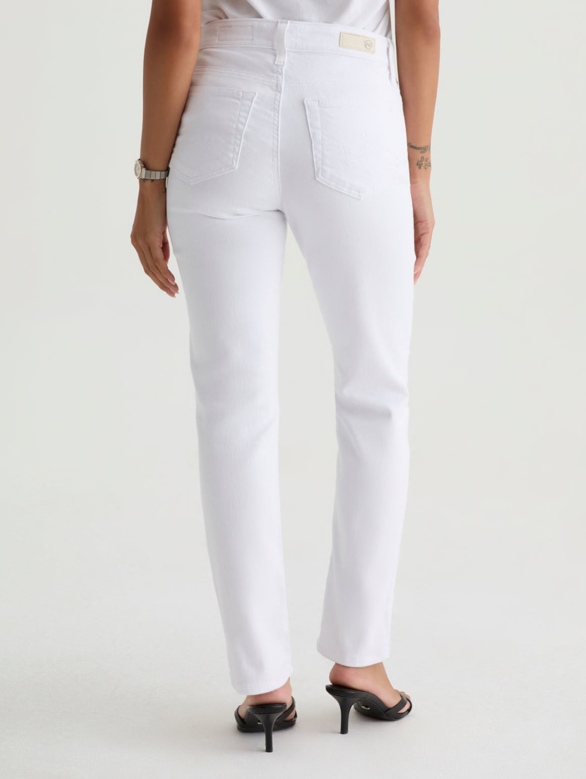 AG Jeans Mari Crop Mid Rise Slim Straight - Gallery White