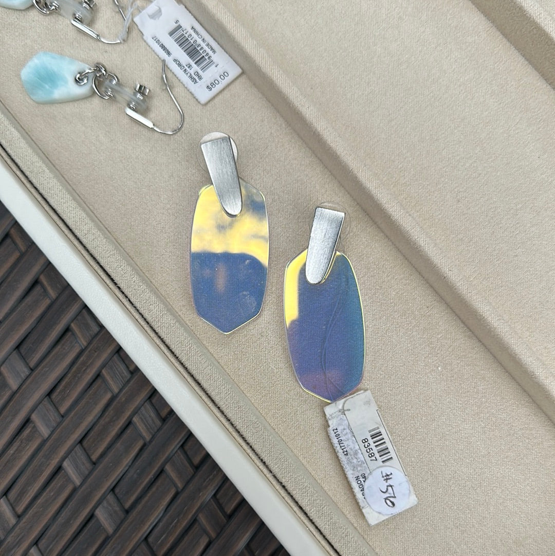 Kendra Scott Aragon Statement Earrings - Silver Dichroic Glass