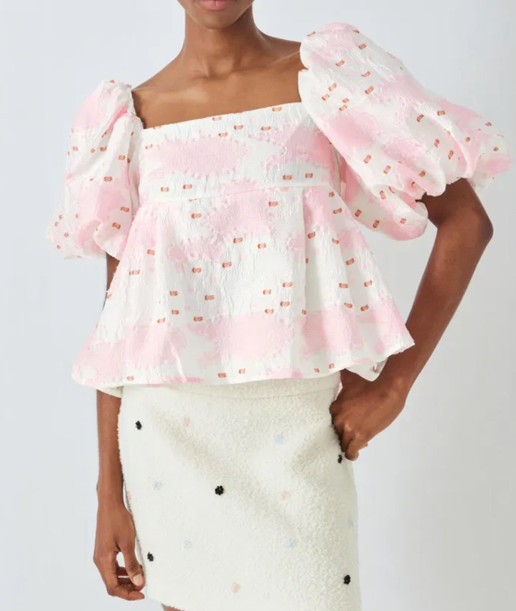 Sister Jane Venus Jacquard Top - Coral