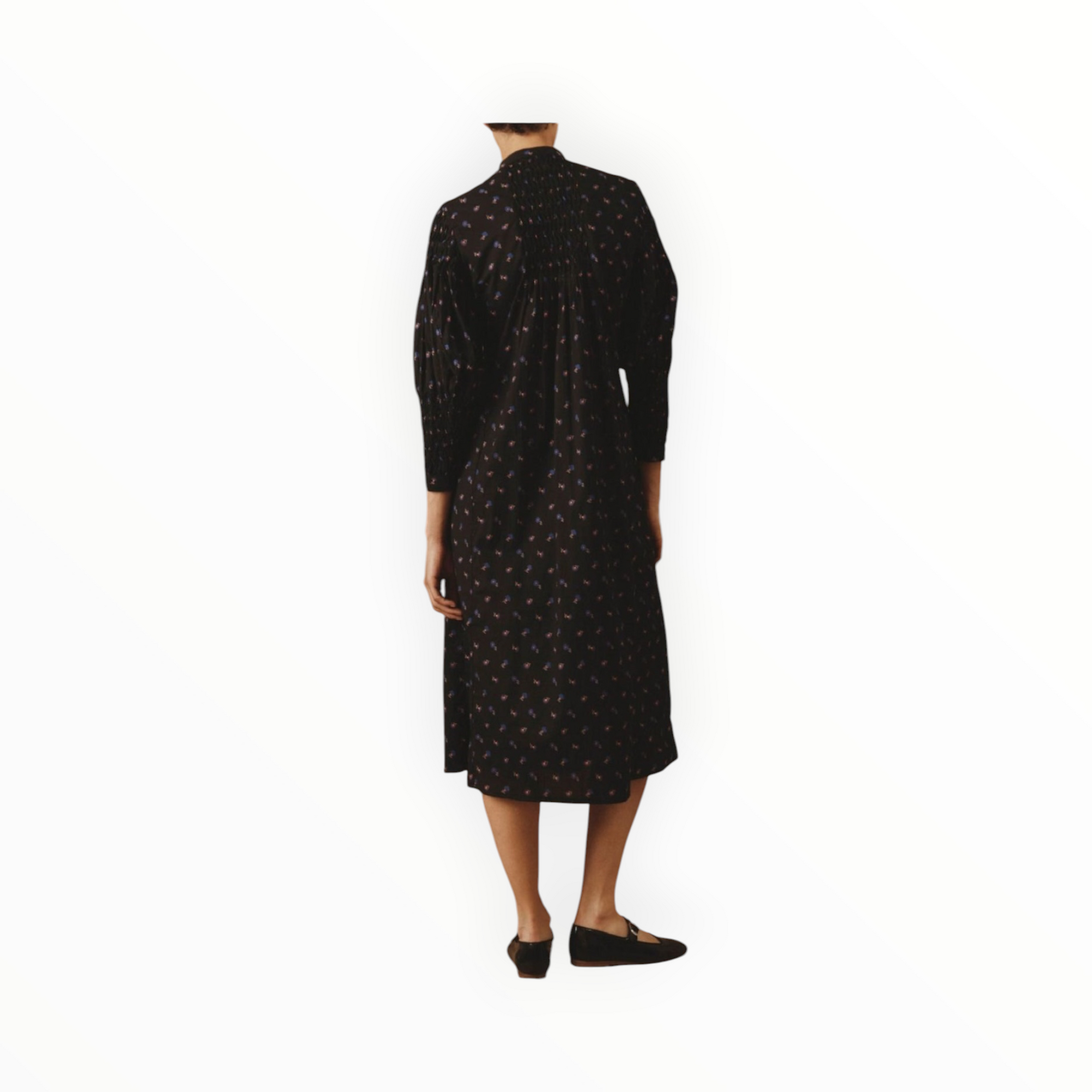 Thierry Colson Carnation Print Yvana Dress – Black
