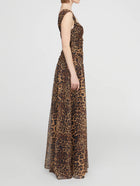 Halston Claudia Chiffon Gown - Leopard