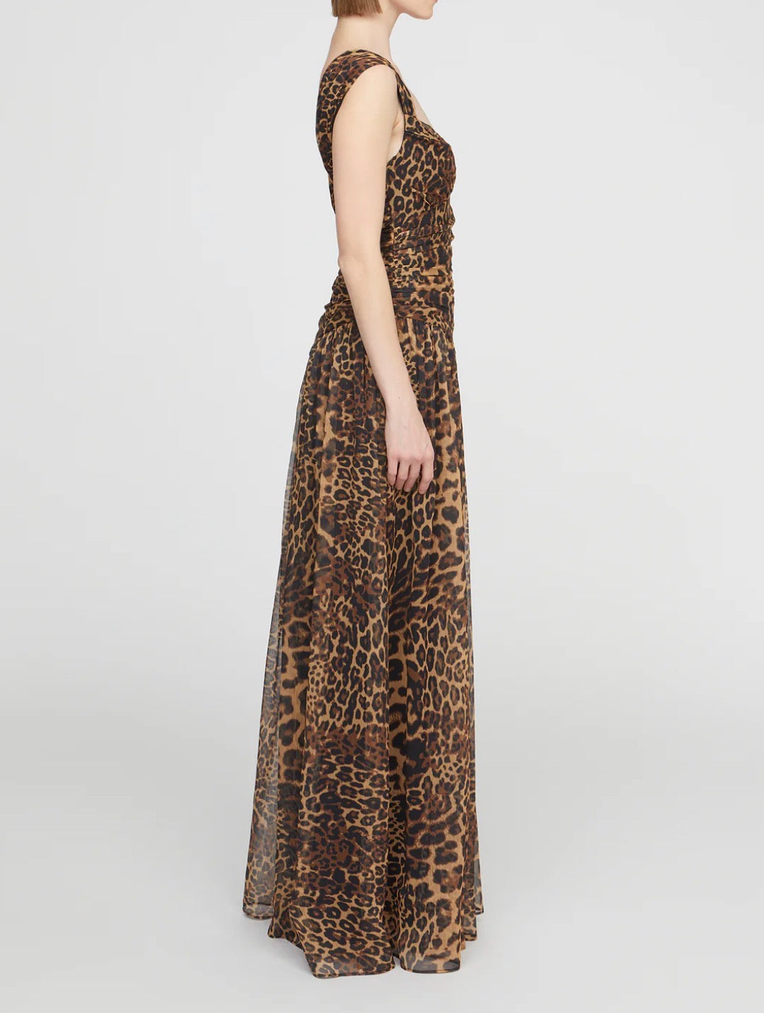 Halston Claudia Chiffon Gown - Leopard