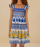 FARM Rio Off-White Zuli Organic Cotton Mini Dress