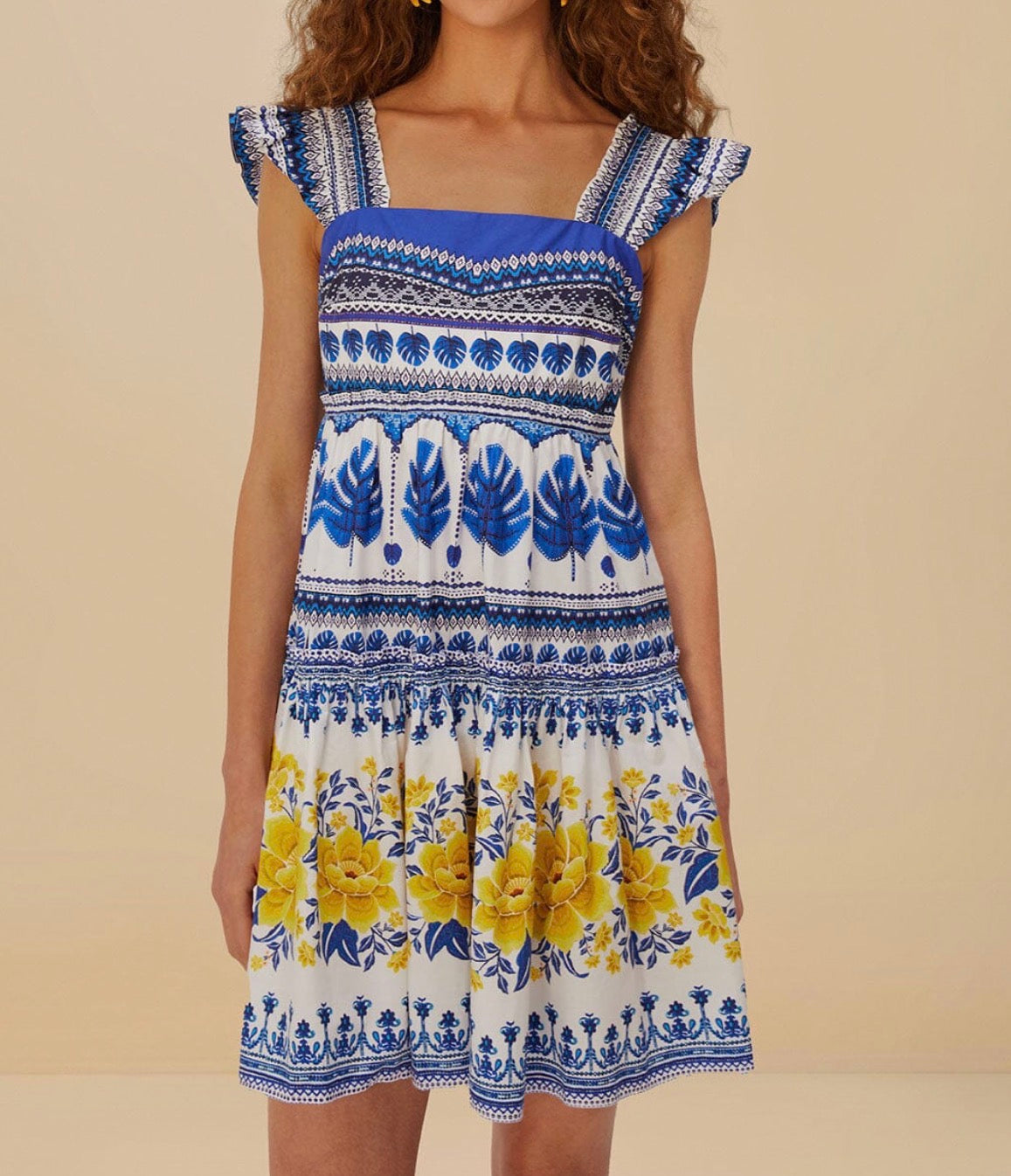 FARM Rio Off-White Zuli Organic Cotton Mini Dress