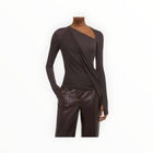 Helmut Lang Twisted Long Sleeve Shirt - Dark Roast