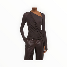 Helmut Lang Twisted Long Sleeve Shirt - Dark Roast