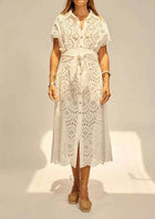 Natalie Martin Harper Dress - Embroidered Salt