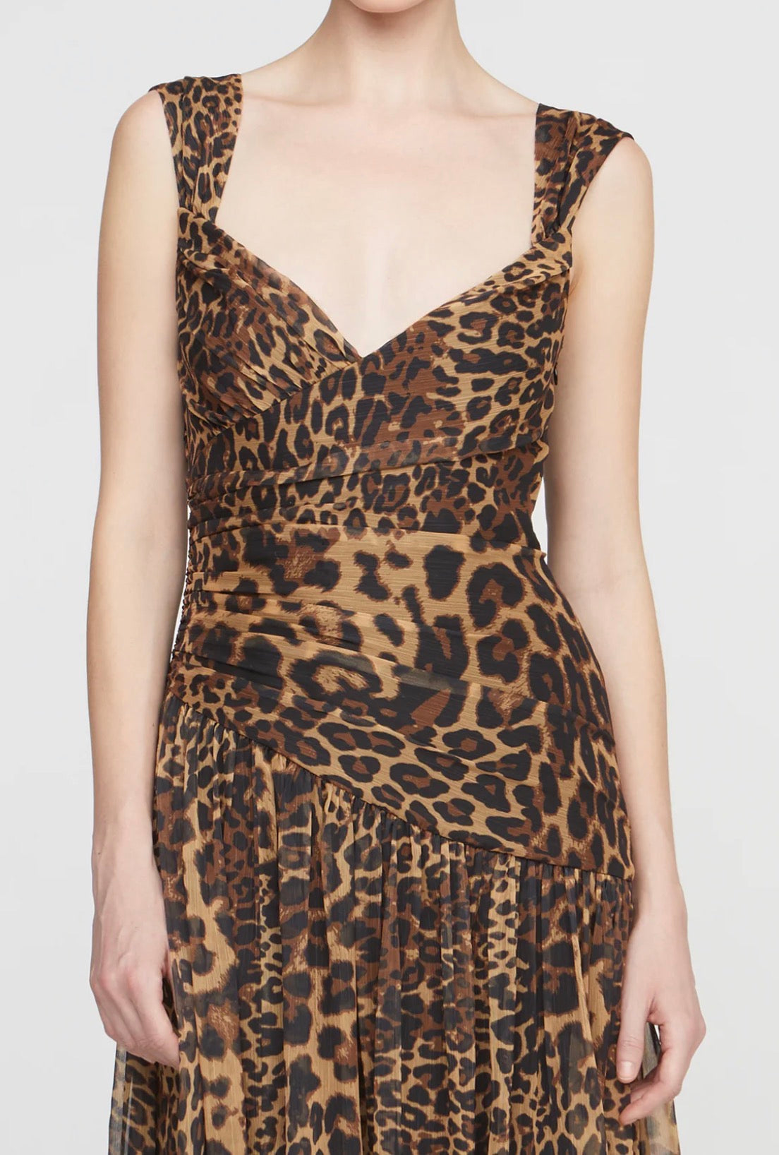 Halston Claudia Chiffon Gown - Leopard