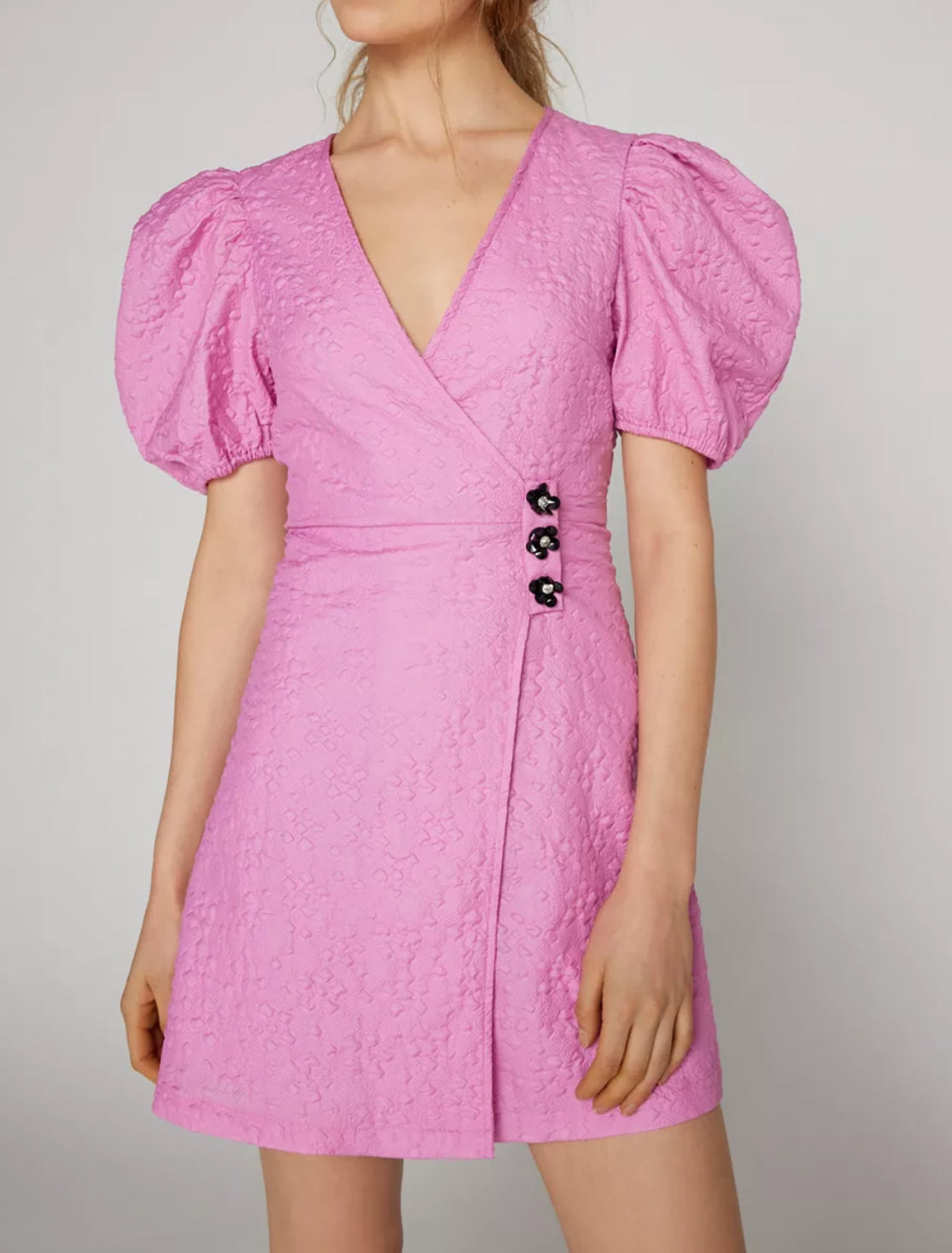 Sister Jane Maude Puff Sleeve Mini Dress - Pink