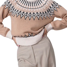 Greylin Karine Fair Isle Balloon Sleeve Sweater - Taupe