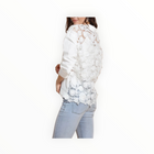 Jessie Liu Cotton Shirt with 3-D Applique Lace Back - White