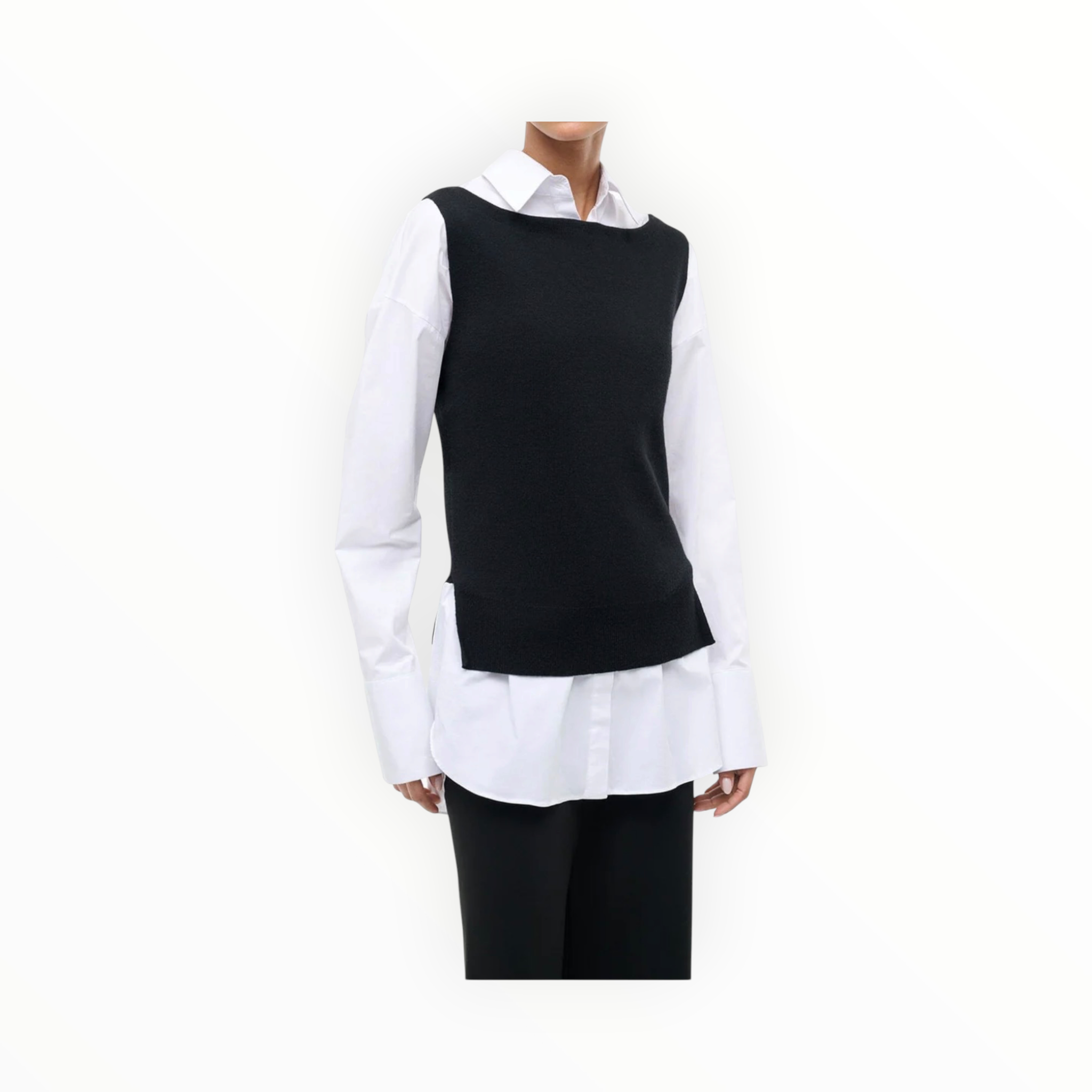 STAUD Damian Top - Black/White