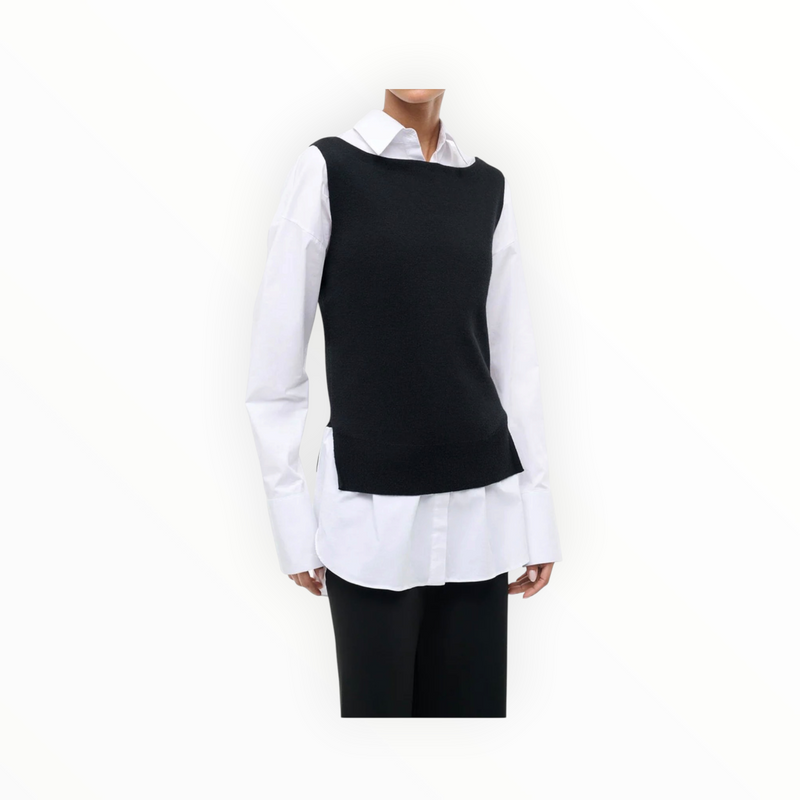 STAUD Damian Top - Black/White