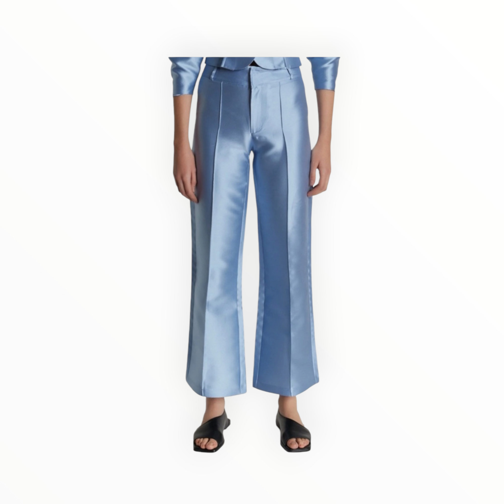 DESTREE Niagara Satin Flared Pants - Blue