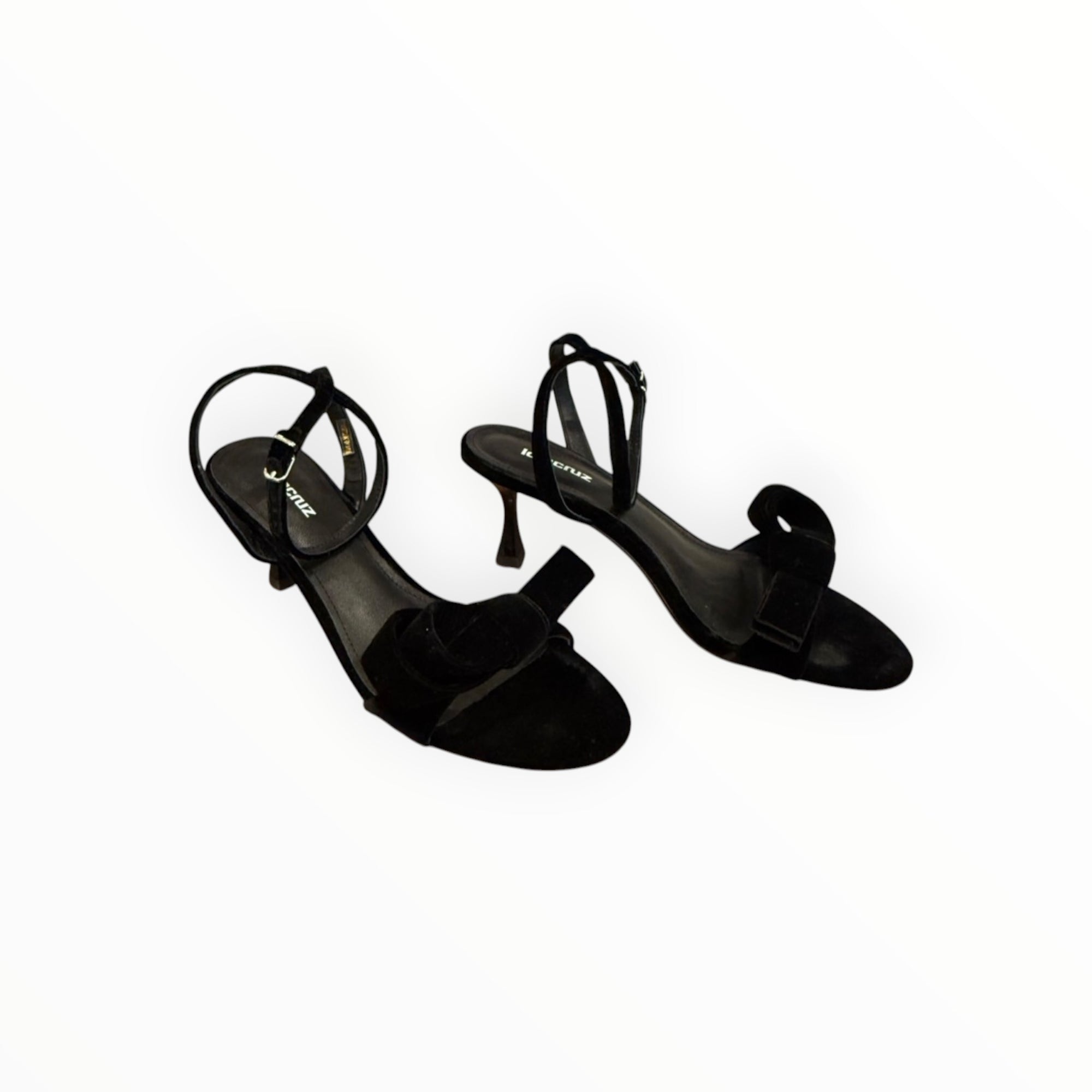Lola Cruz Cynthia Velvet Heels 65 With Bow - Black
