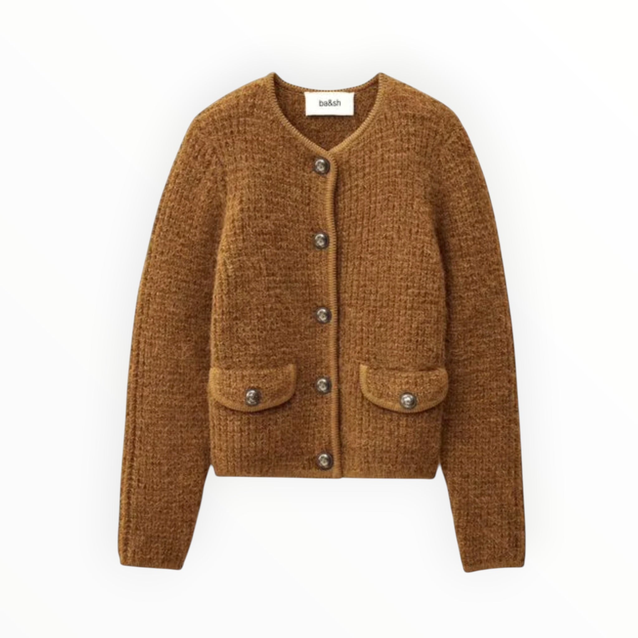 ba&sh Harry Textured Knit Cardigan - Bronze