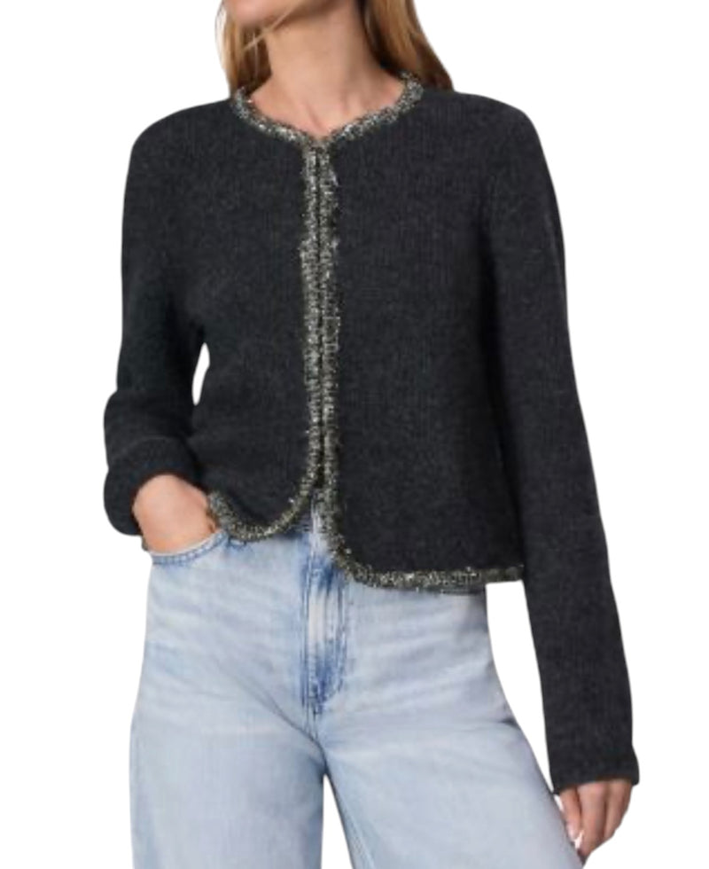 rag & bone Davies Metallic Trim Cardigan