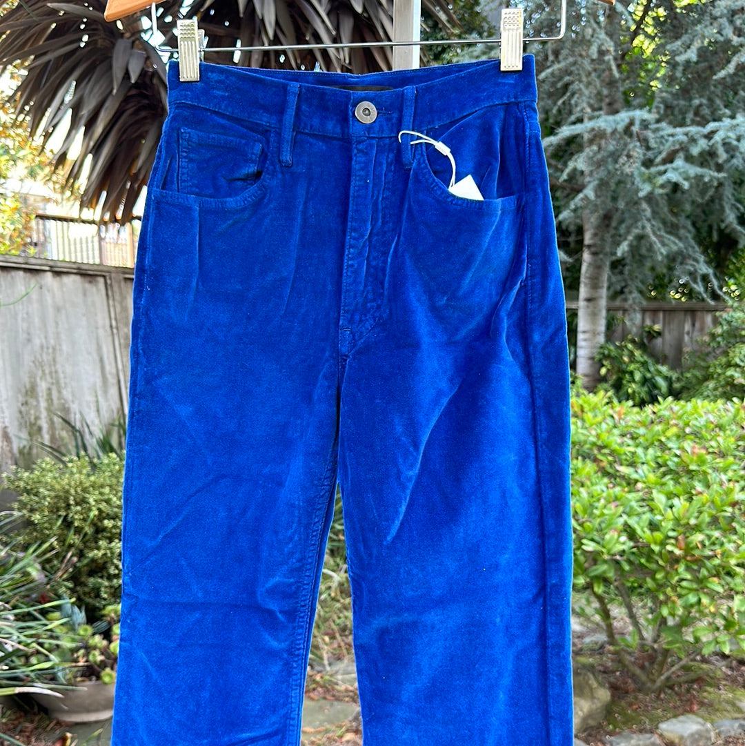 3x1 Flare Velvet Cropped High Rise - Royal Blue