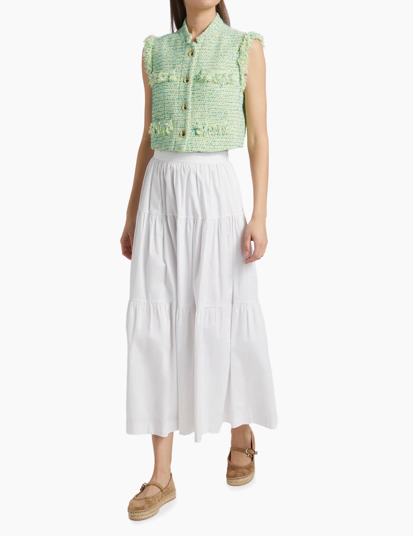 Derek Lam 10 Crosby Loa Tweed Vest - Electric Multi