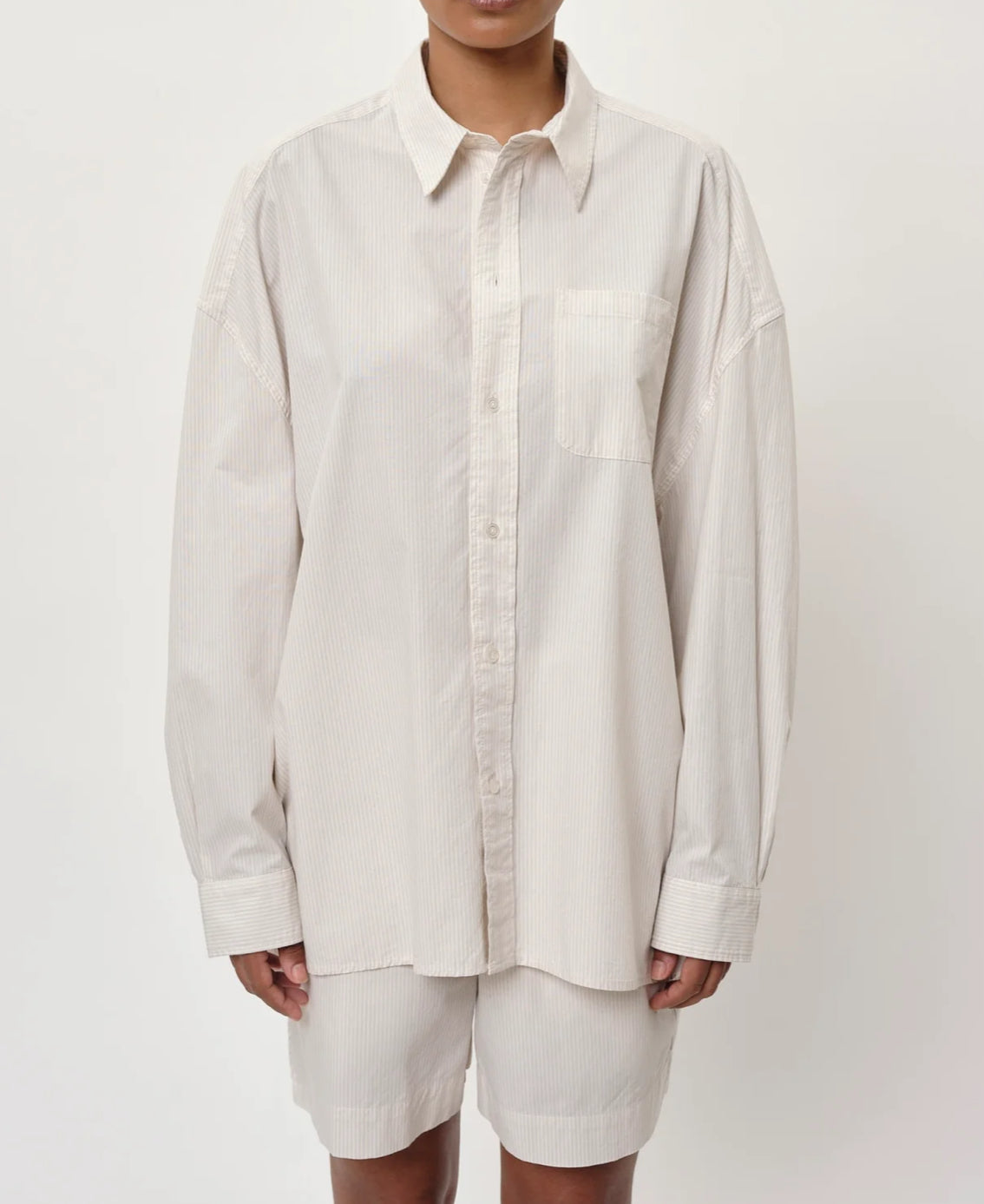Herskind Lex Shirt - Creme Pinstripe