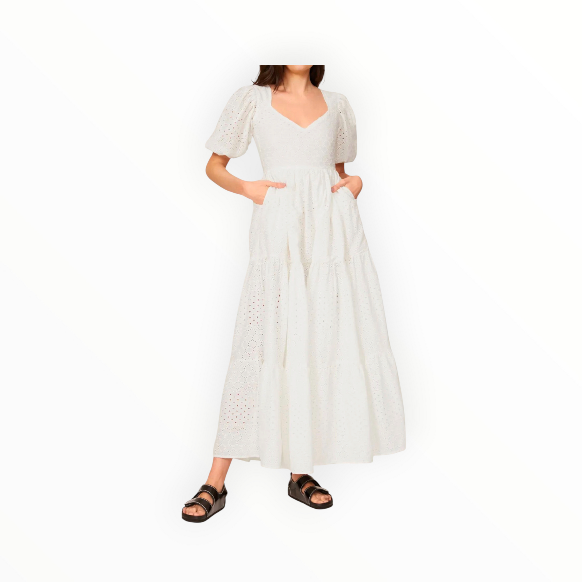 MILLE Maja Dress - Pearl Eyelet