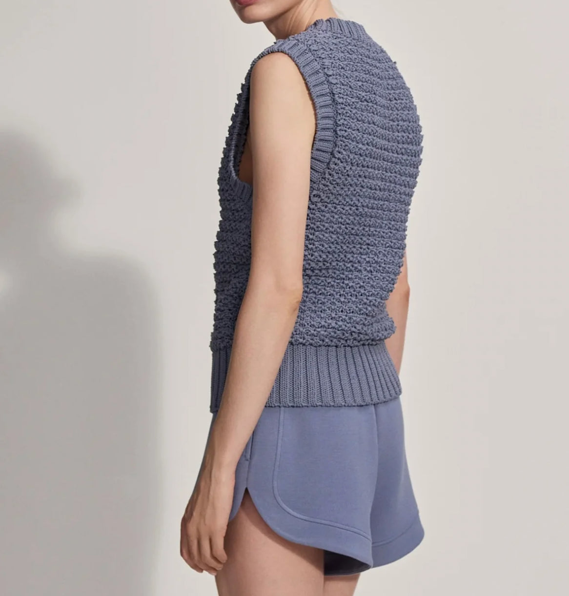Varley Adie Knit Vest - Stone Blue