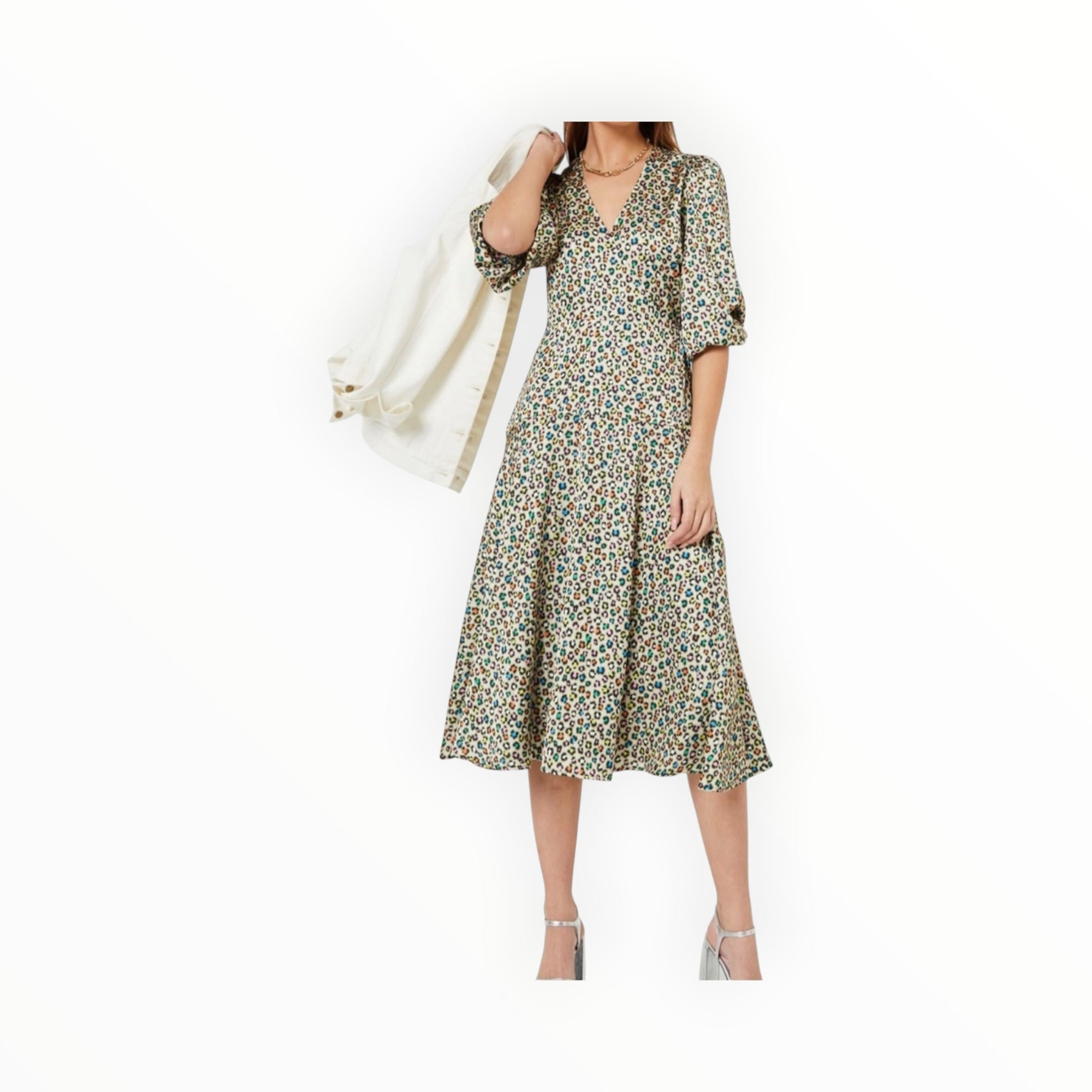 Essentiel Antwerp Dilami Dress - Beige/Black/Blue