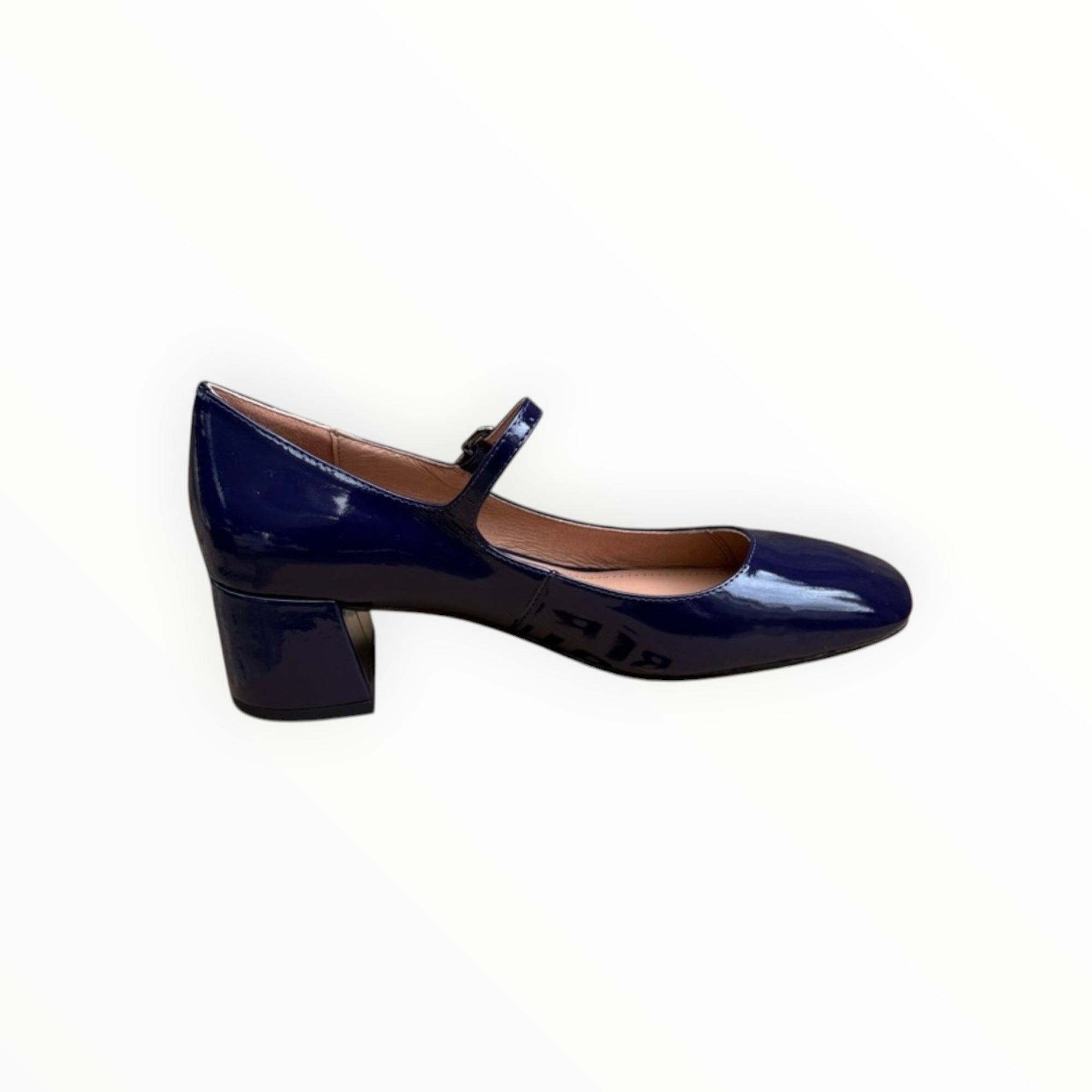 BiBi Lou Cardiff Mary Jane Heels - Navy Patent