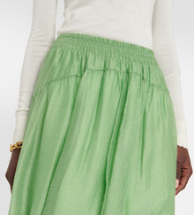 Vince Smocked Waist Pull On Skirt - Sprout Green