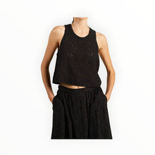 Trovata Esther Eyelet Tank - Black Handkerchief